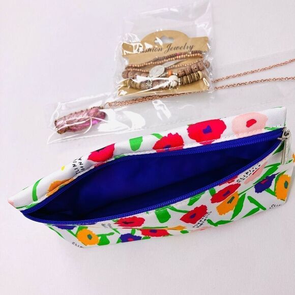 Clinique Floral Pouch Crystal Necklace & Stackable Bracelet Bundle - Picture 6 of 9